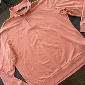 Polo Golf Ralph Lauren Pullover Mens XL Orange Coral 1/4 Zip Water Repellent